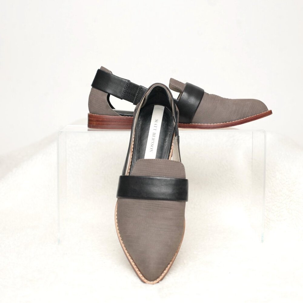 Matt Bernson Womens Black Gray Pointed Toe Flat Size 8
